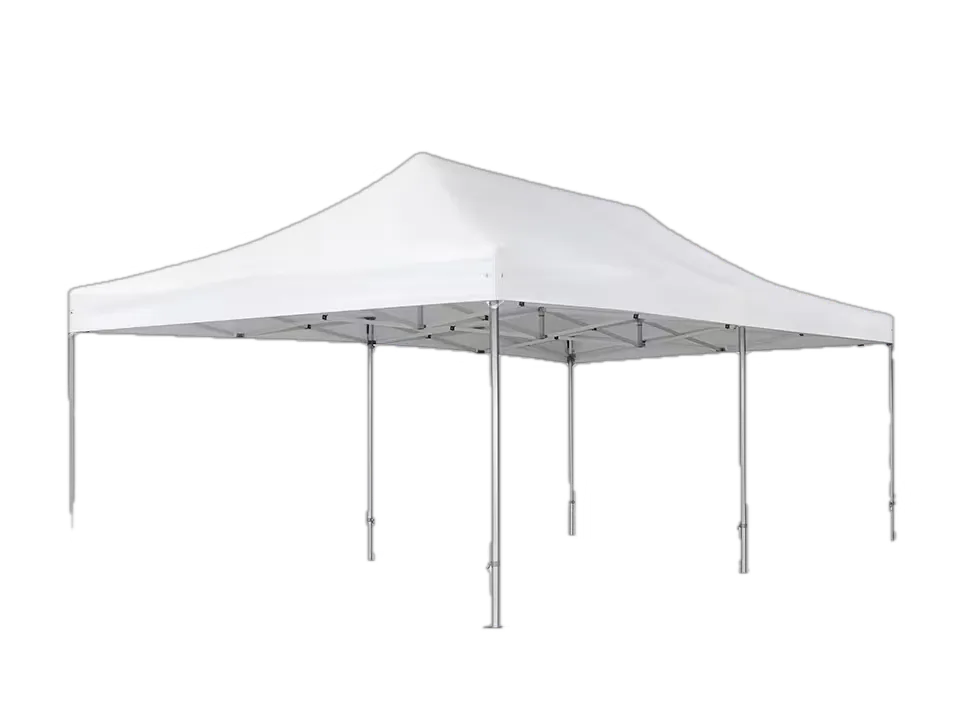 Faltpavilion– 4m x 8m Weiß (4x Panorama Fenster & 2x Tür)